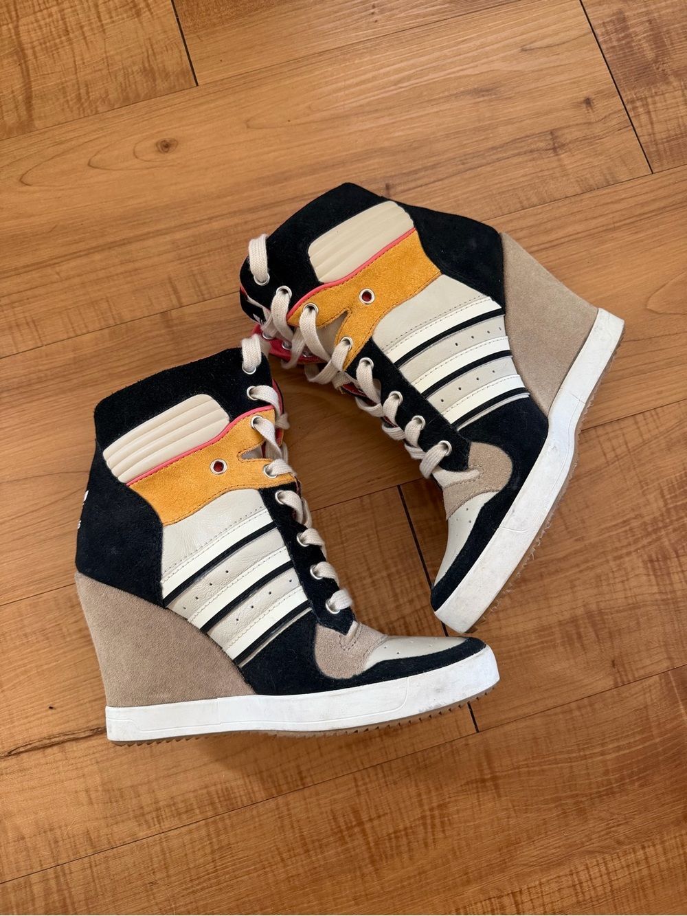 RARE Y2K Vintage adidas Originals Wedge High Top Sneakers US 7 - Picture 2 of 11